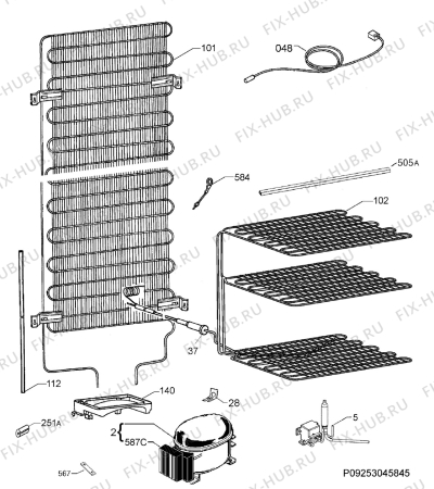 Взрыв-схема холодильника Aeg Electrolux S73600CSM0 - Схема узла Cooling system 017