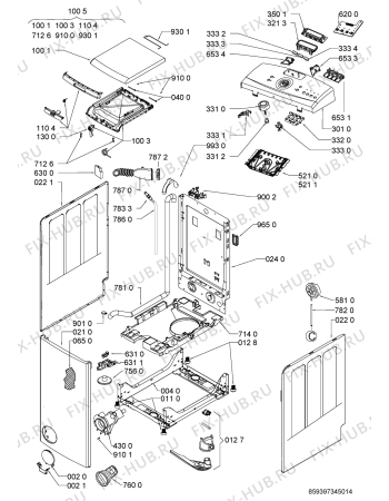 Схема №2 AWE 9728 GG с изображением Обшивка для стиралки Whirlpool 481010371529