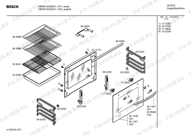 Схема №5 HBN9152GB с изображением Инструкция по эксплуатации для духового шкафа Bosch 00580452