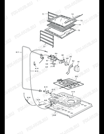 Взрыв-схема плиты (духовки) DELONGHI EGW 654 - Схема узла 4