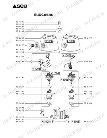 Схема №2 BL510121/96 с изображением Двигатель (мотор) для электроблендера Tefal AS-A430
