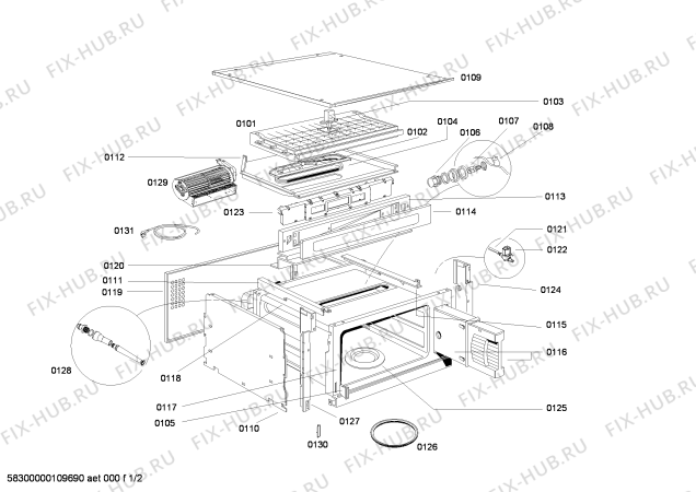 Схема №2 HBC24D651 с изображением Мотор вентилятора для плиты (духовки) Siemens 00497147