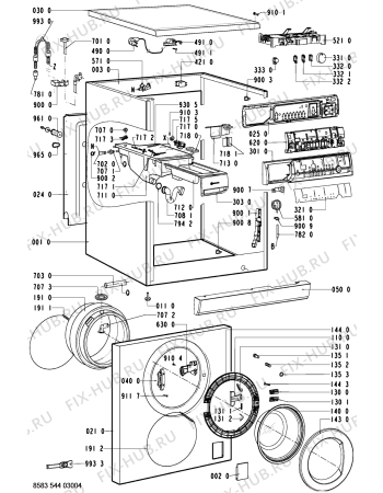 Схема №1 WAK 6650-D с изображением Обшивка для стиральной машины Whirlpool 481245212763
