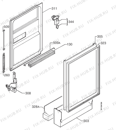 Взрыв-схема посудомоечной машины Privileg 019174 2 - Схема узла Door 003