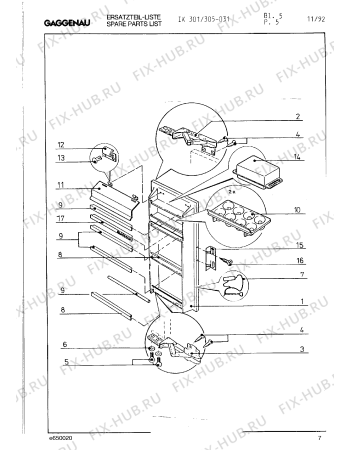 Схема №6 IK301131 с изображением Панель для холодильной камеры Bosch 00099588