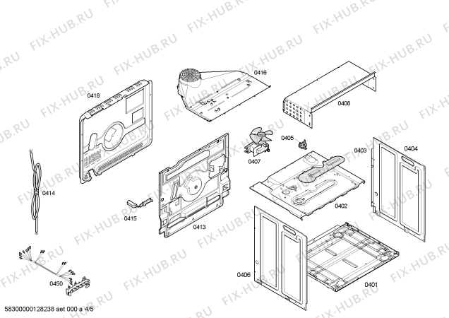 Схема №4 P1HEB59051 Horno pitsos.poliv.inox.multif.3d ec3 er с изображением Блок подключения для электропечи Bosch 00610110