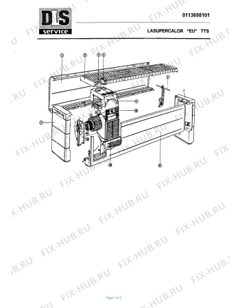 Схема №1 TTS с изображением Панель для обогревателя (вентилятора) DELONGHI 7113002600
