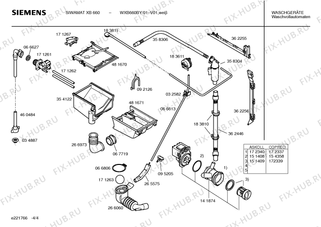 Взрыв-схема стиральной машины Siemens WXB660BY SIWAMAT XB660 - Схема узла 04