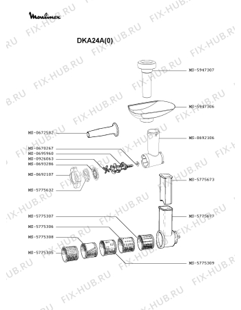 Схема №2 DKA247(0) с изображением Двигатель для электрошинковки Moulinex MS-0568074