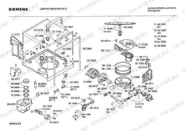 Взрыв-схема посудомоечной машины Siemens SN157341 - Схема узла 02