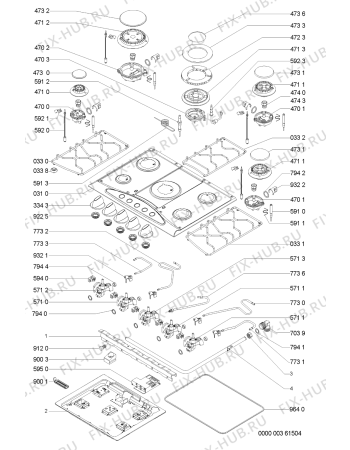 Схема №1 AKM 380/IX/01 с изображением Рассекатель для плиты (духовки) Whirlpool 481936078441