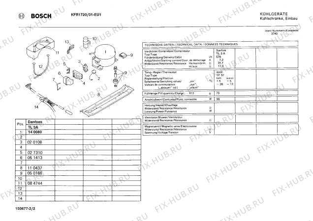 Схема №1 0702234725 KFL2220 с изображением Клапан для холодильника Bosch 00116418