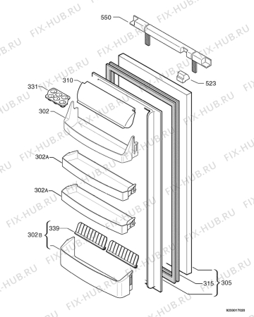 Взрыв-схема холодильника Electrolux IK2240 - Схема узла Door 003