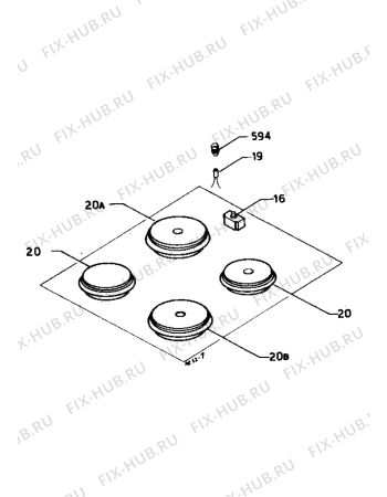 Взрыв-схема плиты (духовки) Zanussi WE40BLW - Схема узла Electrical cooking plates