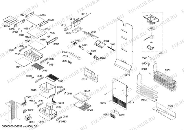 Схема №5 3FAL4656 с изображением Выдвижной ящик для холодильника Bosch 00676125