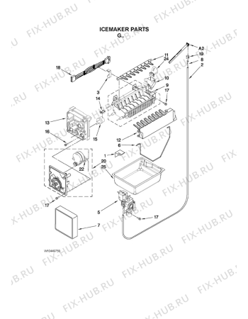 Схема №6 G25EFSB23S9 с изображением Трубка для холодильника Whirlpool 482000019391