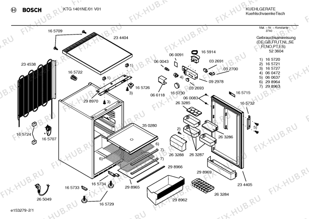 Схема №2 KTG1401NE с изображением Инструкция по эксплуатации для холодильной камеры Bosch 00523604