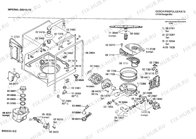 Схема №5 GS210 GS210/1W с изображением Переключатель для посудомоечной машины Bosch 00056636