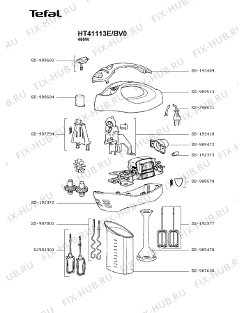 Схема №2 HT411133/BVA с изображением Моторчик для блендера (миксера) Tefal SS-203137