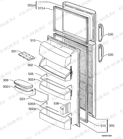 Взрыв-схема холодильника Aeg OKO S.2443-6DT - Схема узла Door 003