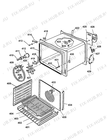 Взрыв-схема плиты (духовки) Hotpoint EW91S (F032759) - Схема узла