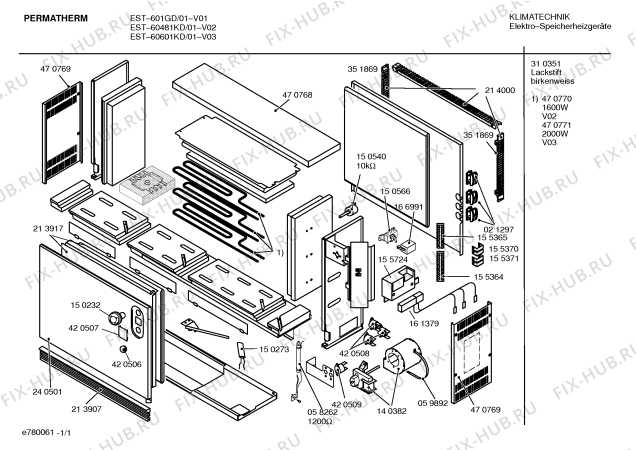 Схема №1 EST-60481K Permatherm с изображением Верхняя часть корпуса для стиральной машины Bosch 00470768