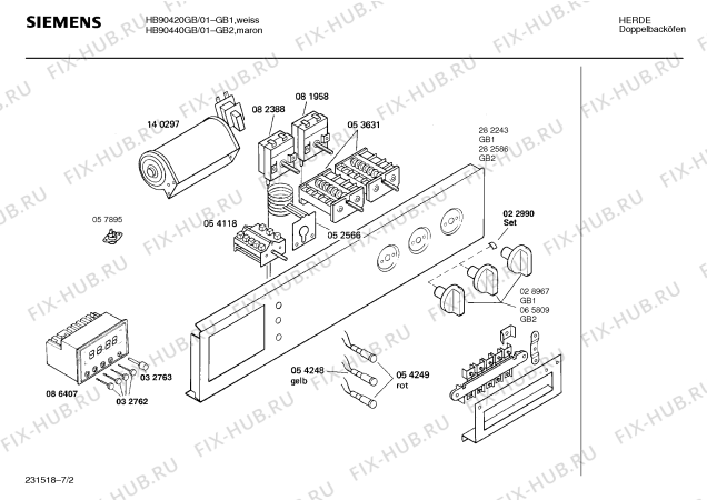 Взрыв-схема плиты (духовки) Siemens HB90440GB - Схема узла 02