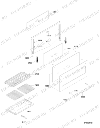 Взрыв-схема холодильника Whirlpool 40182300PA11 (F090766) - Схема узла