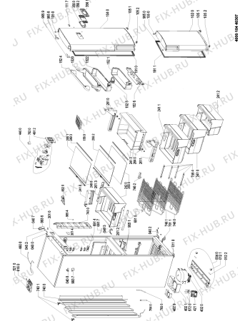 Схема №1 WBC34463 A+++DFCX с изображением Дверца для холодильной камеры Whirlpool 481010399874