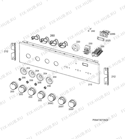 Взрыв-схема плиты (духовки) Electrolux EKK961900X - Схема узла Command panel 037