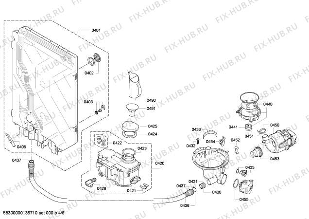 Взрыв-схема посудомоечной машины Bosch SMD50E14EU - Схема узла 04