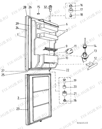 Взрыв-схема холодильника Zanussi ZFC47/12 - Схема узла C10 Vestfrost, narrow door