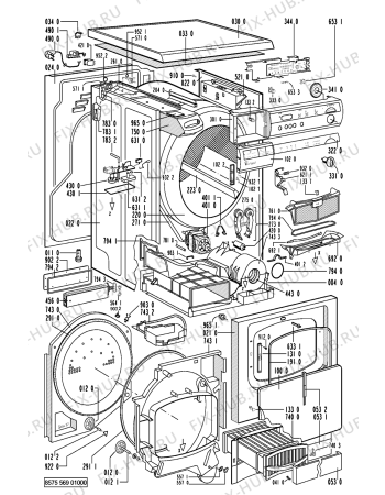 Схема №1 AWZ 569 с изображением Обшивка для стиралки Whirlpool 481245219519