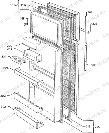 Взрыв-схема холодильника Frigidaire RF2340 - Схема узла Door 003