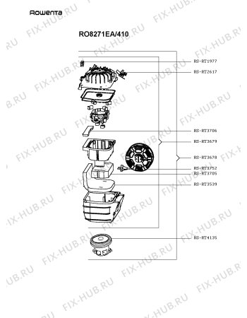 Взрыв-схема пылесоса Rowenta RO8271EA/410 - Схема узла KP005747.6P2