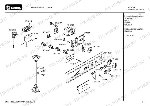 Схема №4 3TI830A с изображением Инструкция по эксплуатации для стиральной машины Bosch 00520058