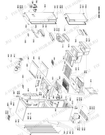 Взрыв-схема посудомоечной машины Whirlpool WBC3569ANFCX (F092012) - Схема узла