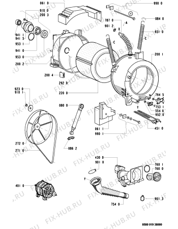 Схема №2 AWP 019 с изображением Кнопка, ручка переключения для стиральной машины Whirlpool 481941258678