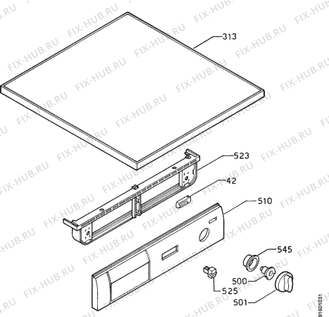 Взрыв-схема стиральной машины Zanussi TD523 - Схема узла Command panel 037