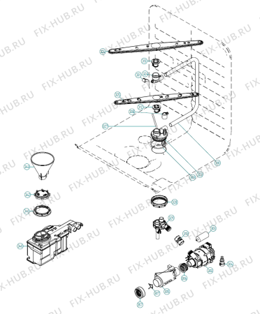 Взрыв-схема посудомоечной машины Asko D5434 (700093, DW90.1) - Схема узла 03