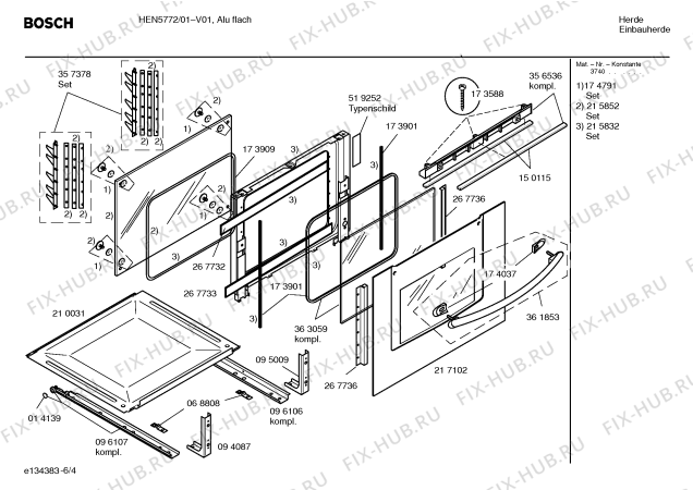 Взрыв-схема плиты (духовки) Bosch HEN5772 Bosch - Схема узла 04