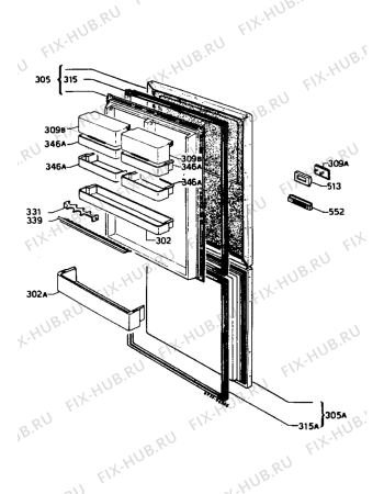 Взрыв-схема холодильника Zanussi ZI6220/9E - Схема узла Refrigerator door