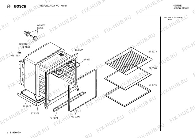 Взрыв-схема плиты (духовки) Bosch HEP222A - Схема узла 04
