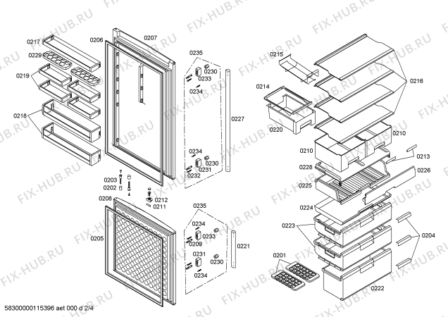 Схема №1 K58901X0 с изображением Контейнер для холодильника Bosch 00448951