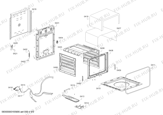 Взрыв-схема плиты (духовки) Bosch HSG45I30SC HSG45I30SC Cocina a gas Bosch Inox - Схема узла 04