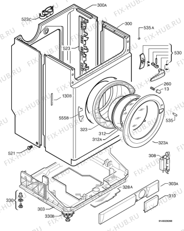 Взрыв-схема стиральной машины Electrolux EWW1495 - Схема узла Housing 001