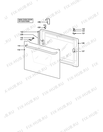 Взрыв-схема плиты (духовки) Tricity Bendix SIE533BK - Схема узла H10 Main Oven Door (large)