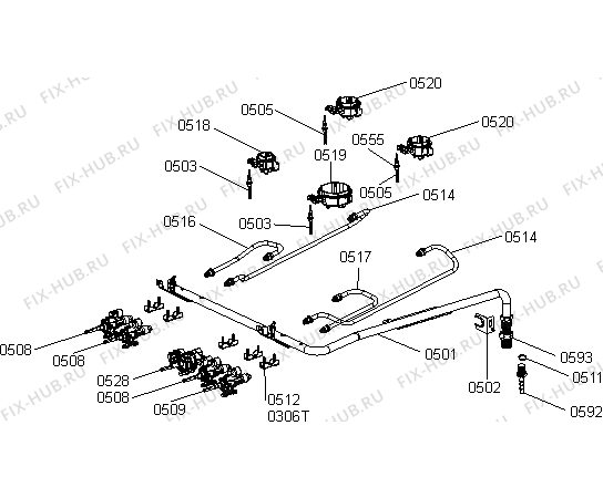 Взрыв-схема плиты (духовки) Gorenje G5112WJ (591318, FG513L-JPA9F) - Схема узла 07