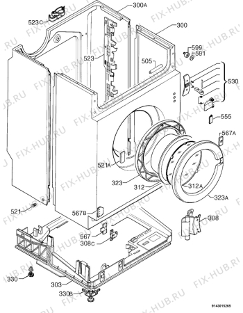Взрыв-схема стиральной машины Electrolux EW1209I - Схема узла Housing 001