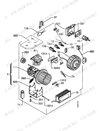 Взрыв-схема стиральной машины Castor CCD230RE - Схема узла Electrical equipment